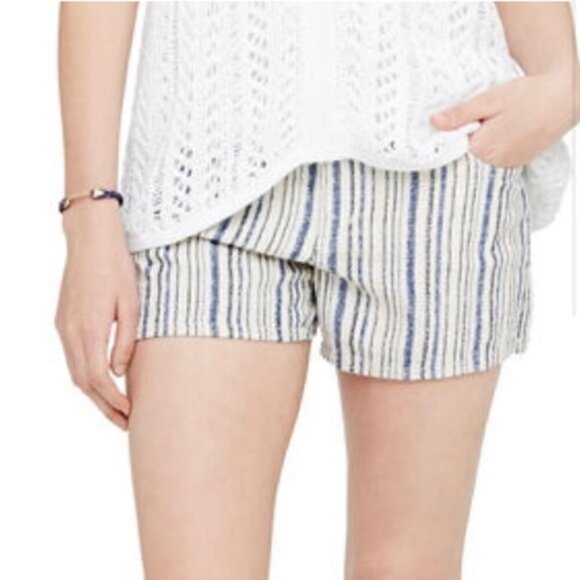 Club Monaco Striped Linen Blend Shorts Size 10 - Picture 2 of 7